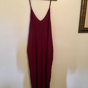 Sleeveless Burgundy Maxi Dress